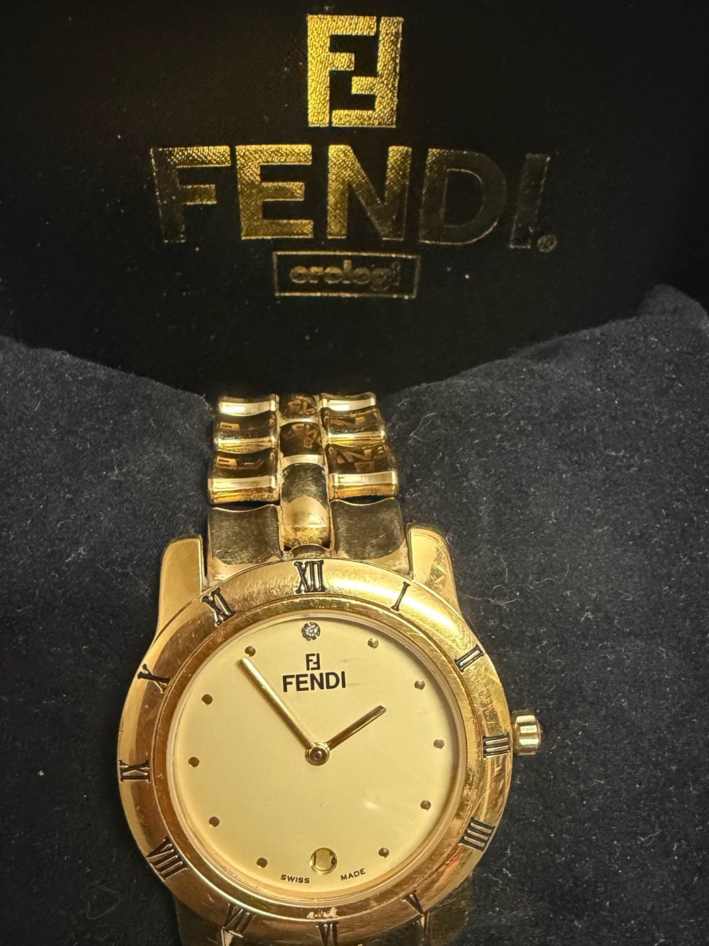 Fendi Gold Men's Dress Watch with Gold Dial